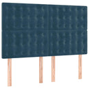 vidaXL sötétkék bársony rugós ágy matraccal 140x200 cm