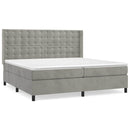 vidaXL világosszürke bársony rugós ágy matraccal 200x200 cm