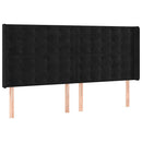 vidaXL fekete bársony rugós ágy matraccal 200x200 cm