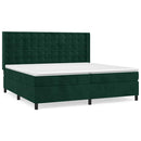 vidaXL sötétzöld bársony rugós ágy matraccal 200x200 cm