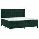 vidaXL sötétzöld bársony rugós ágy matraccal 200x200 cm