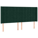 vidaXL sötétzöld bársony rugós ágy matraccal 200x200 cm