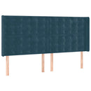 vidaXL sötétkék bársony rugós ágy matraccal 200x200 cm