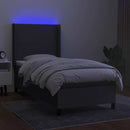 vidaXL sötétszürke szövet rugós és LED-es ágy matraccal 80 x 200 cm