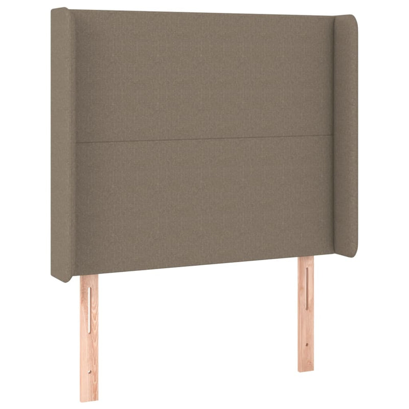 vidaXL tópszínű szövet rugós és LED-es ágy matraccal 90x190 cm