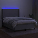 vidaXL világosszürke szövet rugós és LED-es ágy matraccal 140x200 cm
