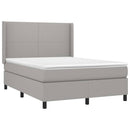 vidaXL világosszürke szövet rugós és LED-es ágy matraccal 140x200 cm