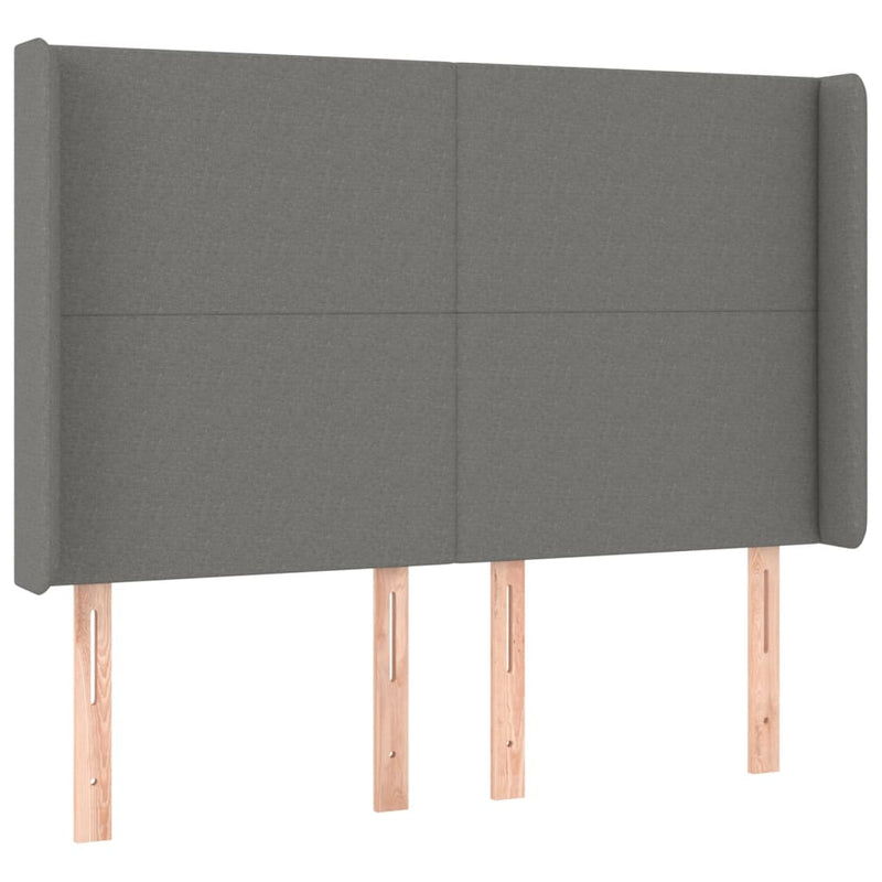 vidaXL sötétszürke szövet rugós és LED-es ágy matraccal 140x200 cm