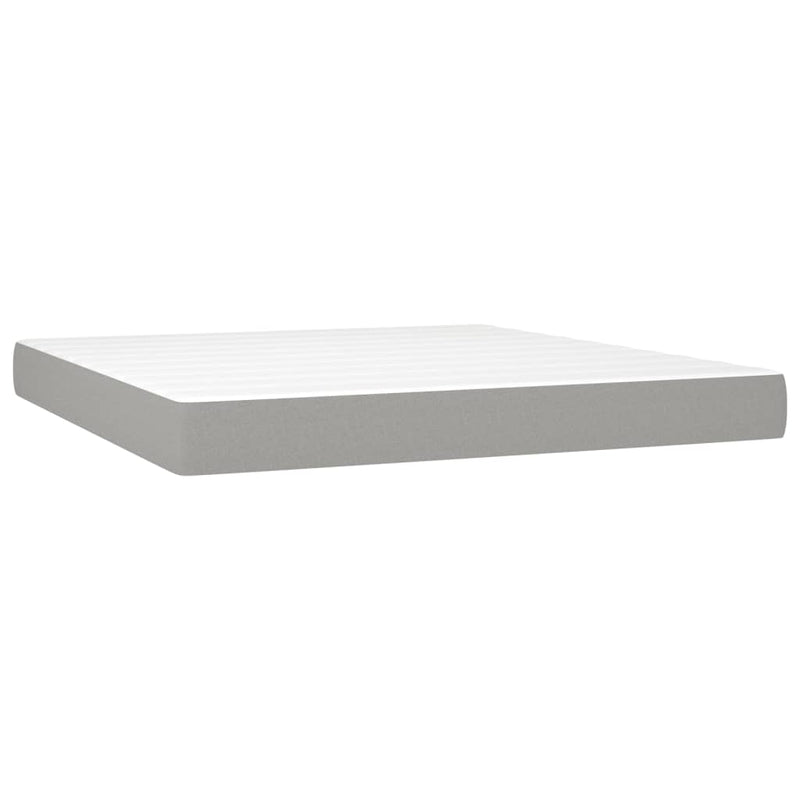 vidaXL világosszürke szövet rugós és LED-es ágy matraccal 160x200 cm