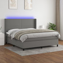 vidaXL sötétszürke szövet rugós és LED-es ágy matraccal 160x200 cm