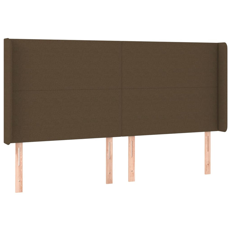 vidaXL barna szövet rugós és LED-es ágy matraccal 160x200 cm