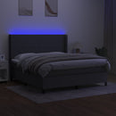 vidaXL sötétszürke szövet rugós és LED-es ágy matraccal 180 x 200 cm