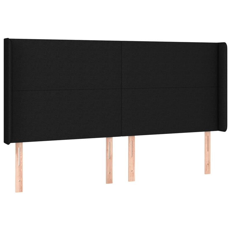 vidaXL fekete szövet rugós és LED-es ágy matraccal 180 x 200 cm