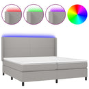 vidaXL világosszürke szövet rugós és LED-es ágy matraccal 200x200 cm