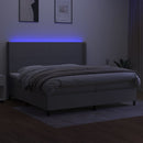 vidaXL világosszürke szövet rugós és LED-es ágy matraccal 200x200 cm