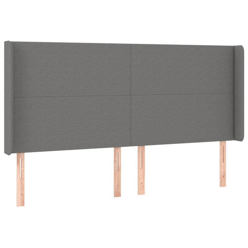 vidaXL sötétszürke szövet rugós és LED-es ágy matraccal 200x200 cm