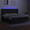 vidaXL fekete szövet rugós és LED-es ágy matraccal 200x200 cm