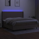 vidaXL tópszínű szövet rugós és LED-es ágy matraccal 200 x 200 cm