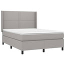 vidaXL világosszürke szövet rugós és LED-es ágy matraccal 140x200 cm