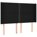 vidaXL fekete szövet rugós és LED-es ágy matraccal 140x200 cm