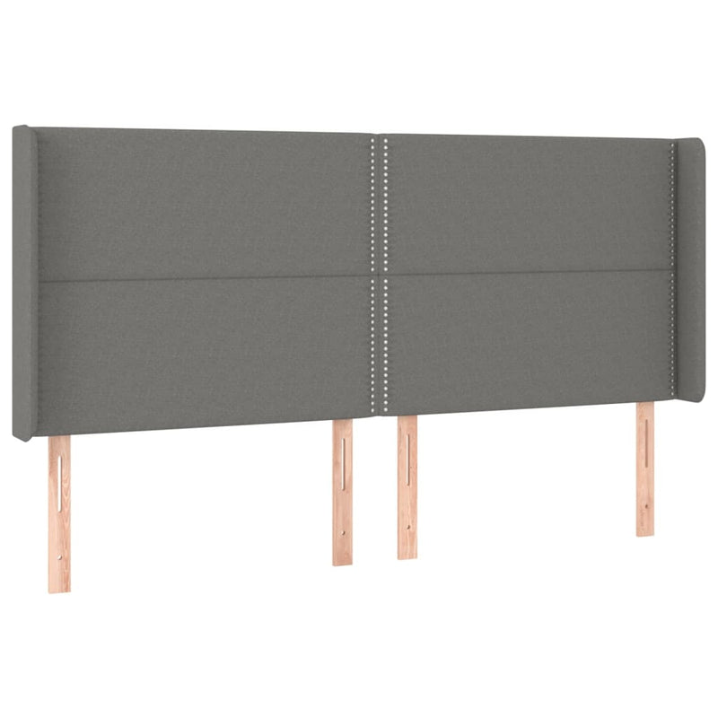 vidaXL sötétszürke szövet rugós és LED-es ágy matraccal 180 x 200 cm