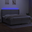 vidaXL világosszürke szövet rugós és LED-es ágy matraccal 200x200 cm