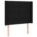 vidaXL fekete szövet rugós és LED-es ágy matraccal 100x200 cm