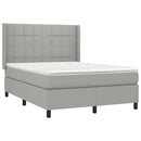 vidaXL világosszürke szövet rugós és LED-es ágy matraccal 140x200 cm
