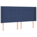 vidaXL kék szövet rugós és LED-es ágy matraccal 160x200 cm