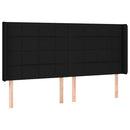 vidaXL fekete szövet rugós és LED-es ágy matraccal 180 x 200 cm