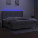vidaXL világosszürke szövet rugós és LED-es ágy matraccal 200x200 cm
