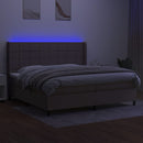 vidaXL tópszínű szövet rugós és LED-es ágy matraccal 200 x 200 cm
