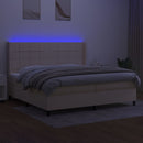 vidaXL krémszínű szövet rugós és LED-es ágy matraccal 200 x 200 cm