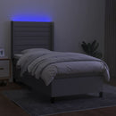 vidaXL világosszürke szövet rugós és LED-es ágy matraccal 80 x 200 cm