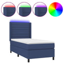 vidaXL kék szövet rugós és LED-es ágy matraccal 80 x 200 cm