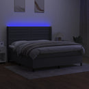 vidaXL sötétszürke szövet rugós és LED-es ágy matraccal 180 x 200 cm