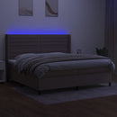 vidaXL tópszínű szövet rugós és LED-es ágy matraccal 200 x 200 cm