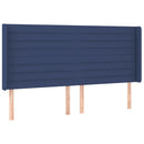 vidaXL kék szövet rugós és LED-es ágy matraccal 200 x 200 cm