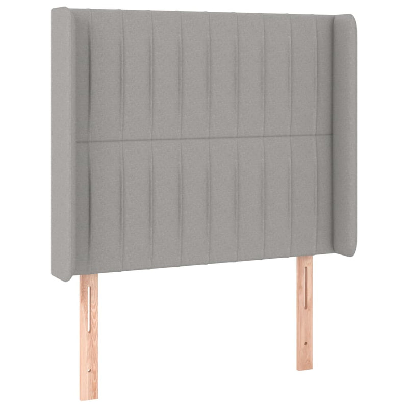 vidaXL világosszürke szövet rugós és LED-es ágy matraccal 80 x 200 cm