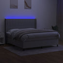 vidaXL világosszürke szövet rugós és LED-es ágy matraccal 160x200 cm