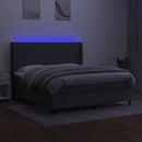 vidaXL sötétszürke szövet rugós és LED-es ágy matraccal 160x200 cm