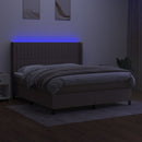 vidaXL tópszínű szövet rugós és LED-es ágy matraccal 160x200 cm
