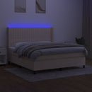 vidaXL krémszínű szövet rugós és LED-es ágy matraccal 160x200 cm