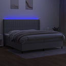 vidaXL világosszürke szövet rugós és LED-es ágy matraccal 200x200 cm