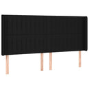 vidaXL fekete szövet rugós és LED-es ágy matraccal 200x200 cm