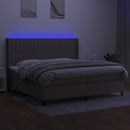 vidaXL tópszínű szövet rugós és LED-es ágy matraccal 200 x 200 cm