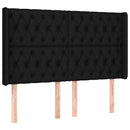 vidaXL fekete szövet rugós és LED-es ágy matraccal 140x190 cm