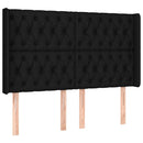 vidaXL fekete szövet rugós és LED-es ágy matraccal 140x200 cm