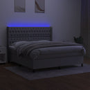 vidaXL világosszürke szövet rugós és LED-es ágy matraccal 160x200 cm