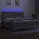 vidaXL világosszürke szövet rugós és LED-es ágy matraccal 200x200 cm